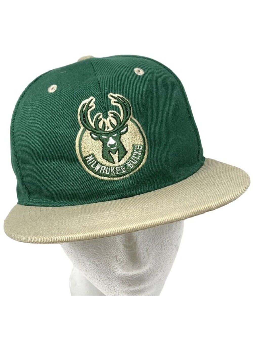 Milwaukee Bucks Snapback Embroidered Green Tan Hat NBA Headcoverz